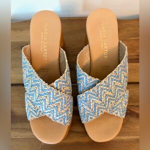 Blue Woven Slide Sandals Ilaria Sartori